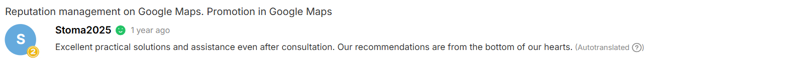 Excellent practical solutions and assistance even after consultation. Our recommendations are from the bottom of our hearts.